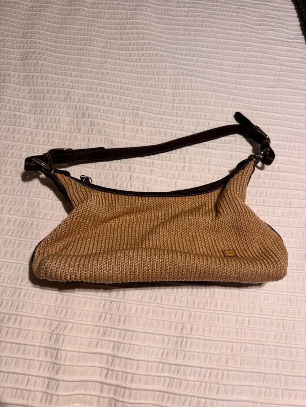 The Sak Woven Shoulder Bag with Brown Trim - Picture 2 of 5